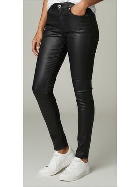 H&M Size 8 Black Coated Jeans